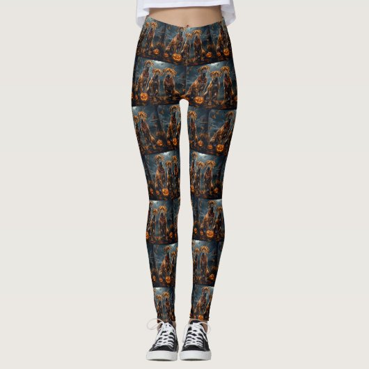 Leggings Halloween Rhodesian Ridgeback Éffrayant (Devant)
