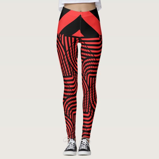 Leggings Halloween rouge et Black Spider Web (Devant)