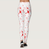 Leggings Halloween rouge et blanc éclaboussé de sang (Dos)