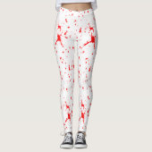 Leggings Halloween rouge et blanc éclaboussé de sang (Devant)
