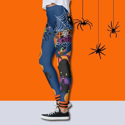 Leggings Halloween Scardy Chat Cute Sorcière Jambes Éffraya
