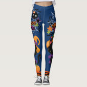 Leggings Halloween Scardy Chat Cute Sorcière Jambes Éffraya (Devant)