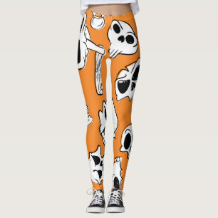 Leggings Halloween Skulls Bones DoodMotif