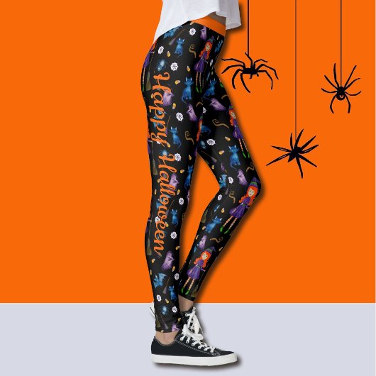 Leggings Halloween sorcière chauve chat fantôme excellente