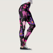 Leggings Halloween sorcière effrayante chat noir violet déc (Droite)