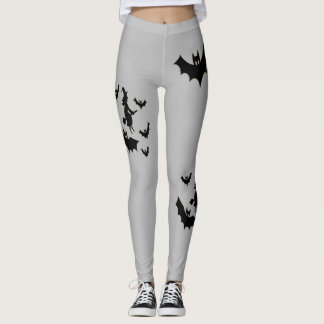 Leggings Halloween Sorcière Volante et Chauves-Souris
