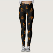 Leggings Halloween Squelette Orange Populaire Élégant (Devant)