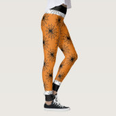 Leggings Halloween toile d'araignée noir et orange (Droite)