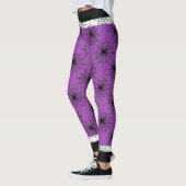 Leggings Halloween toile d'araignée noir et violet (Gauche)