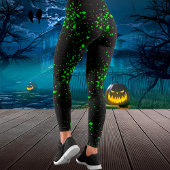 Leggings Halloween toxique d'oze noir et vert