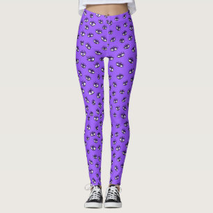 Leggings Halloween violet éffrayante des yeux mal