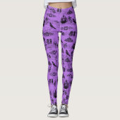 Leggings Halloween violet vintage (Devant)