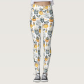 Leggings Halloween Whimsical Cauldron et Motif de chats (Devant)