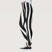 Leggings Halloween Zebra Stripes noir et blanc (Gauche)