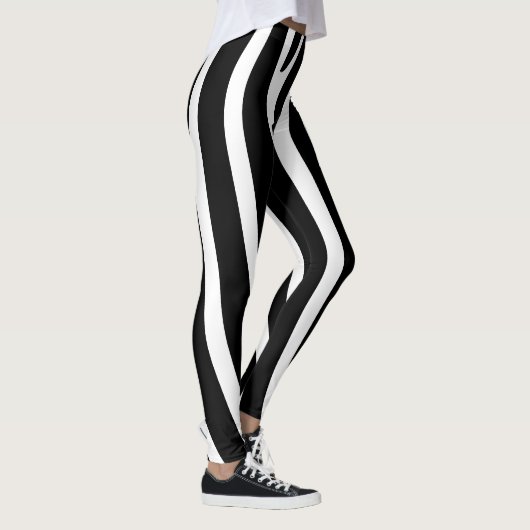 Leggings Halloween Zebra Stripes noir et blanc (Droite)