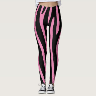 Leggings Halloween Zebra Stripes noir et rose