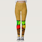 Leggings hamburger cheeseburger restauration rapide (Devant)