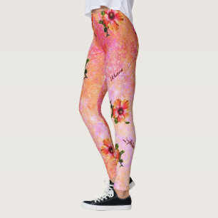 Leggings HAMbyWG Hawaiin Thème avec Hibiscus