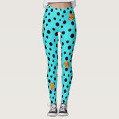 Leggings HAMbyWG - Légumineuses - Turquoise avec Pois en Ro (Devant)