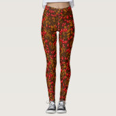 Leggings hanches roses, brune et rouge (Devant)