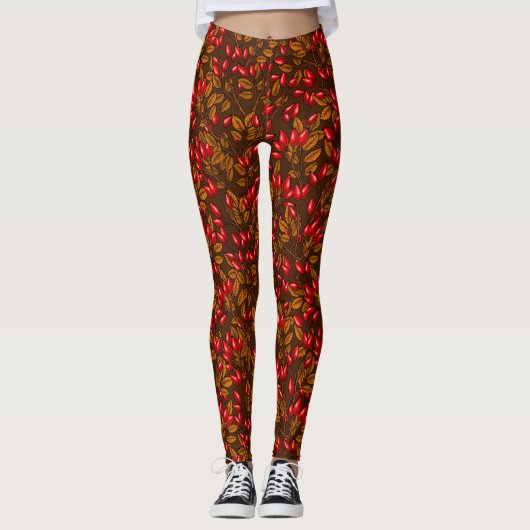 Leggings hanches roses, brune et rouge (Devant)