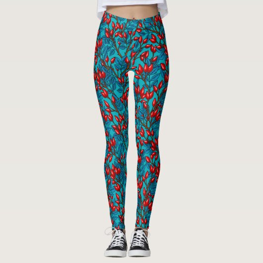 Leggings hanches roses, rouge et bleu (Devant)