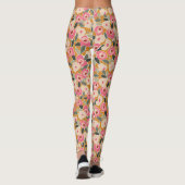 Leggings Hand-Drawn Bold Inky Floral Pattern- Sunlit Meadow (Dos)