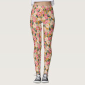 Leggings Hand-Drawn Bold Inky Floral Pattern- Sunlit Meadow (Devant)