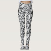 Leggings Hand Drawn Spider Web Halloween Pattern (Devant)