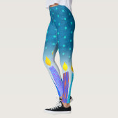 Leggings Hanoukka Boho bougies Turquoise Star de David Turq (Gauche)