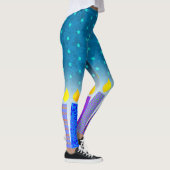 Leggings Hanoukka Boho bougies Turquoise Star de David Turq (Droite)