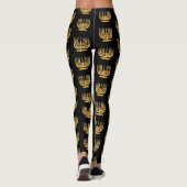 Leggings Hanoukka Candelabra bougie or noir (Dos)
