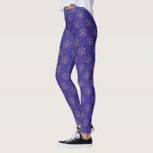 Leggings Hanoukka Chanukah Star de David Menorah Gold Blue (Gauche)