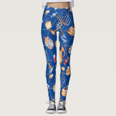 Leggings Hanoukka Menorah Dreidel Aquarelle or (Devant)