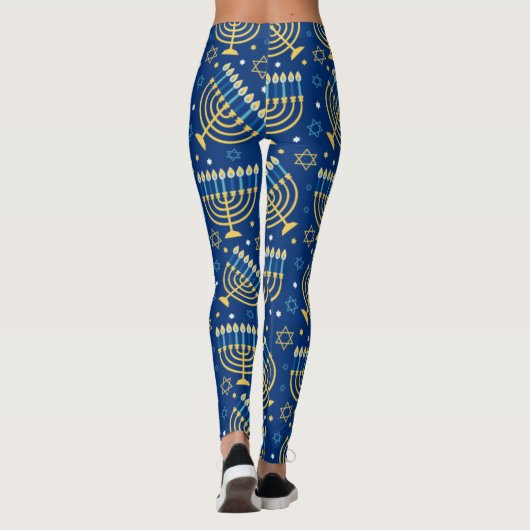 Leggings Hanoukka Menorah étoile bleue de David (Dos)