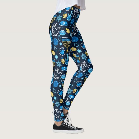 Leggings Hanoukka Symboles Motif bleu (Droite)