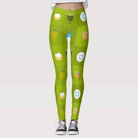 Leggings hanoukka verte (Devant)