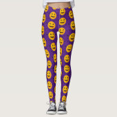 Leggings Happy Halloween Éffrayante chauve-souris violette (Devant)