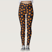 Leggings Happy Halloween Funny Orange Motif Citrouille (Devant)