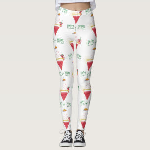 Leggings happy holiday noël cocktail