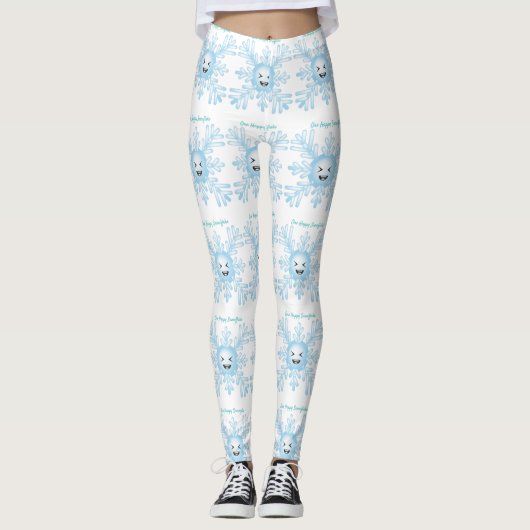 Leggings Happy Snowflake Emoticon Thunder_Cove (Devant)