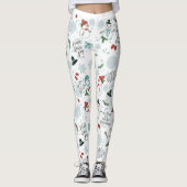 Leggings Happy Snowmen Moderne Motif de Noël (Devant)