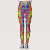 Leggings [Harlequin Cravate-Dye] À damiers fractal diamant (Devant)