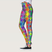 Leggings [Harlequin Cravate-Dye] À damiers fractal diamant (Gauche)