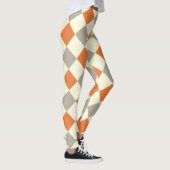 Leggings HARLEQUIN MOTIF ORANGE ET GRIS (Droite)