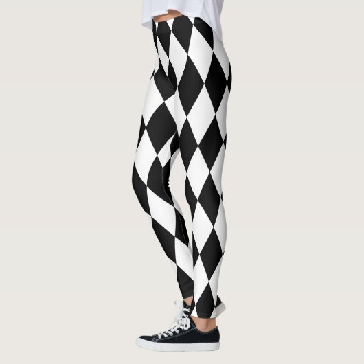 LEGGINGS HARLEQUIN NOIR ET BLANC (Gauche)