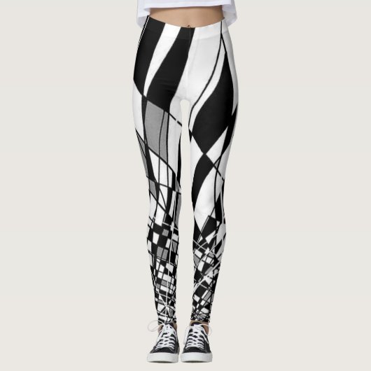 Leggings Harlequin noir et blanc (Devant)