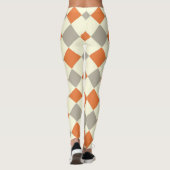 Leggings HARLEQUIN PATROON ORANJE EN GRIJS (Achterkant)
