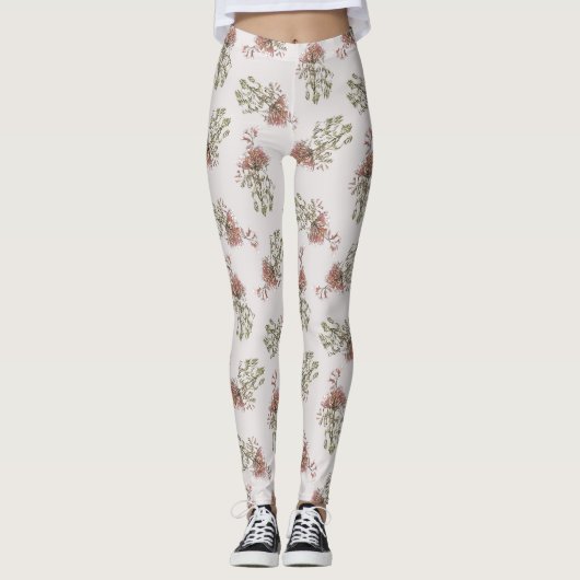Leggings Harmonie de fleurs chaudes Motif floral (Devant)