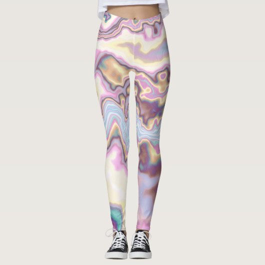 Leggings Harmonie de marbre pastel (Devant)